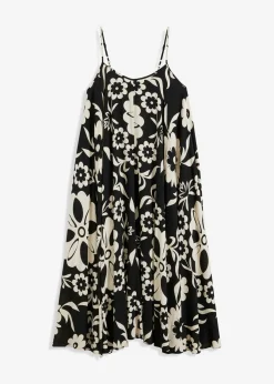 Vestido ancho de tirantes de viscosa fluida Mujer Vestidos