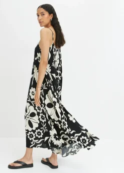 Vestido ancho de tirantes de viscosa fluida Mujer Vestidos