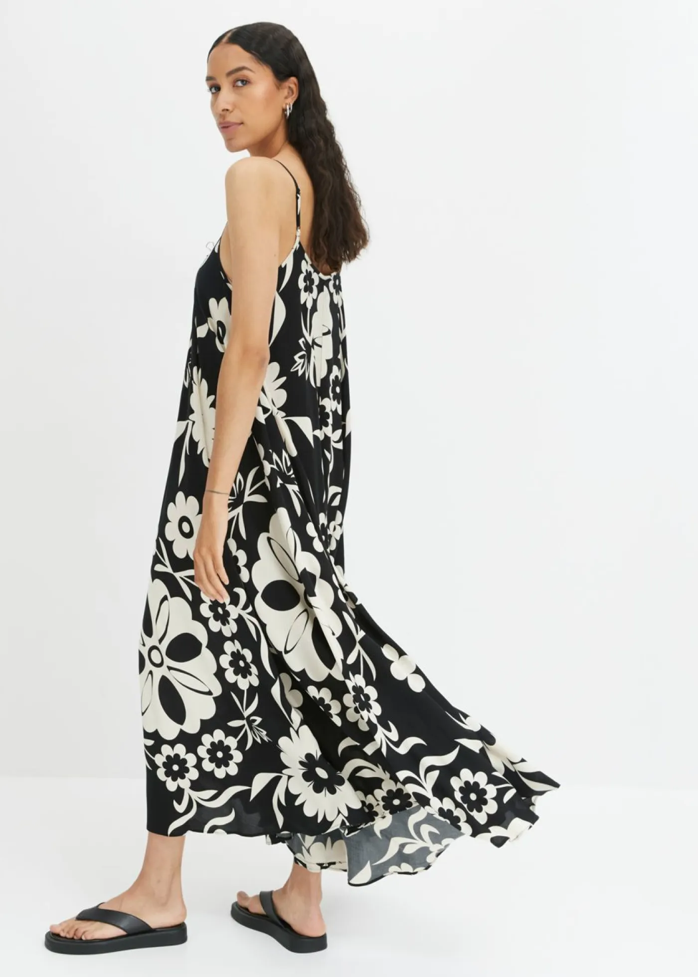 Vestido ancho de tirantes de viscosa fluida Mujer Vestidos