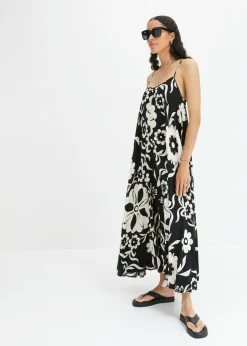Vestido ancho de tirantes de viscosa fluida Mujer Vestidos