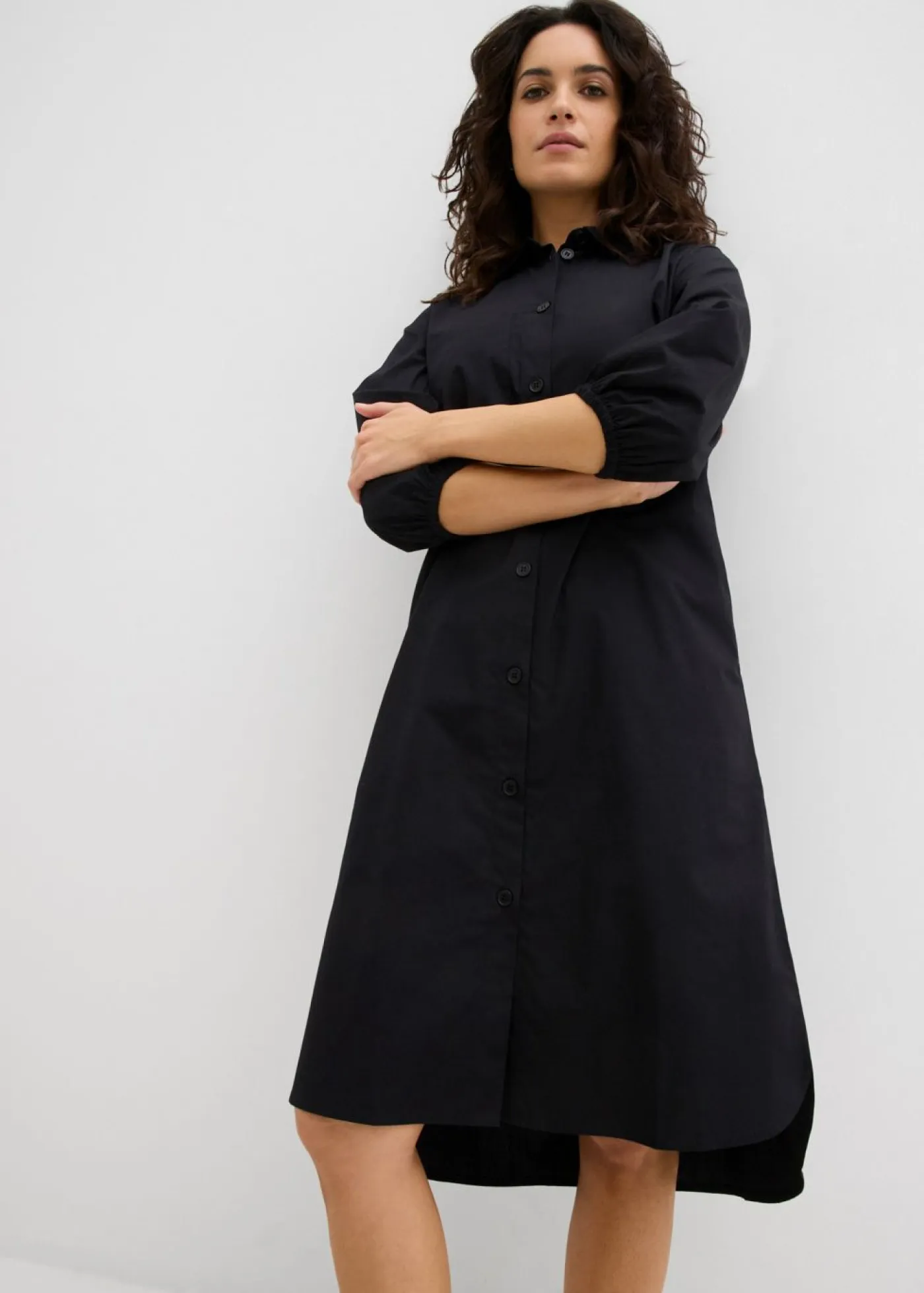 Sale Vestido camisera de algodón ligero Mujer Vestidos