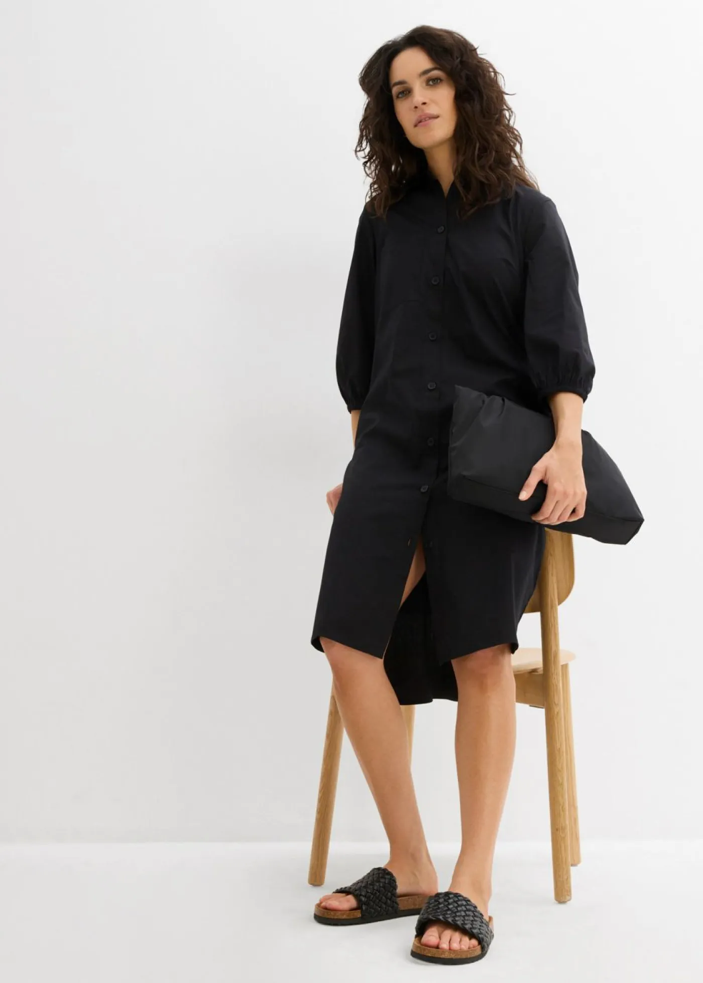 Sale Vestido camisera de algodón ligero Mujer Vestidos