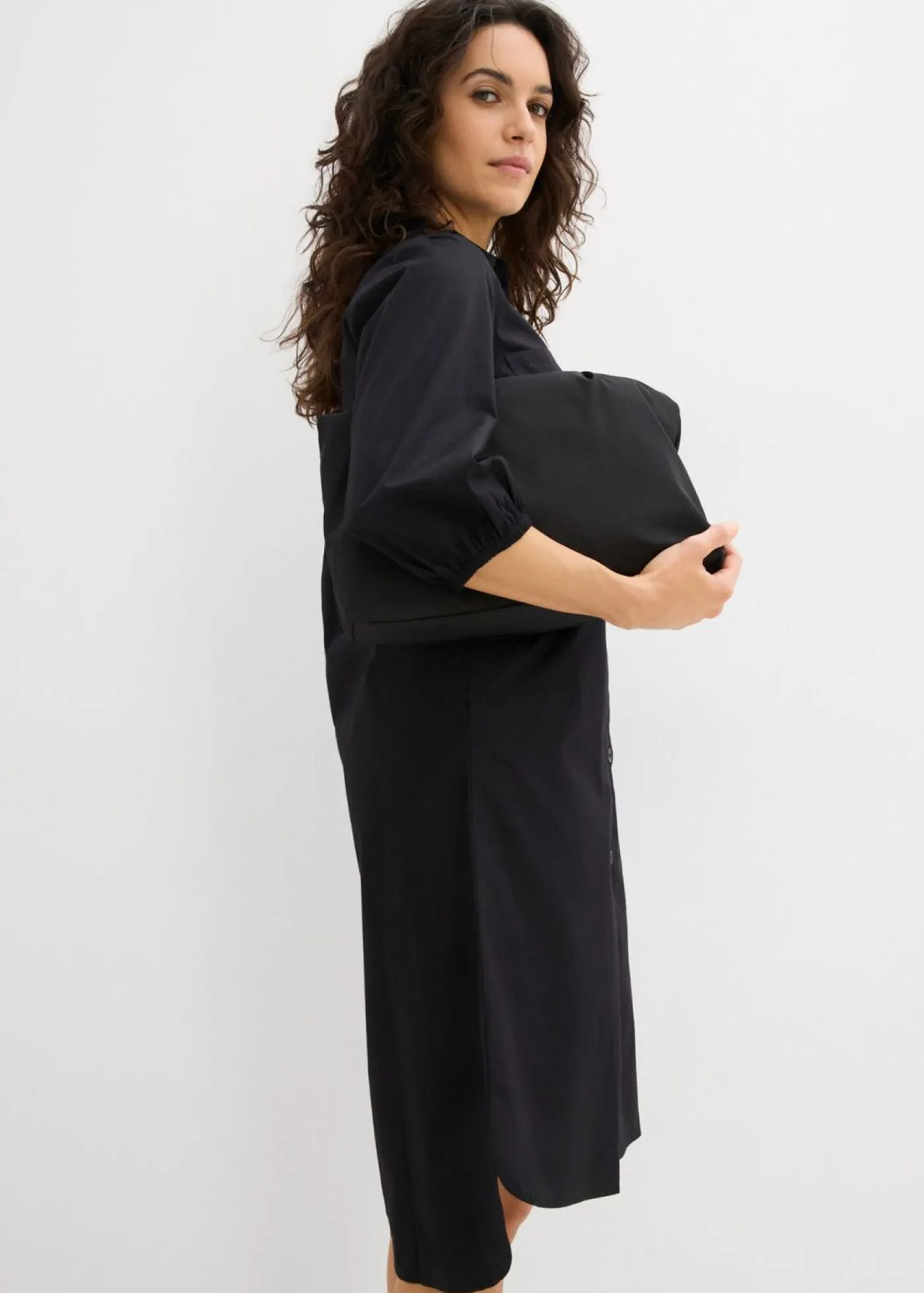 Sale Vestido camisera de algodón ligero Mujer Vestidos