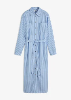 Best Vestido camisero a rayas con cordón Mujer Vestidos