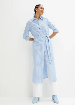Best Vestido camisero a rayas con cordón Mujer Vestidos