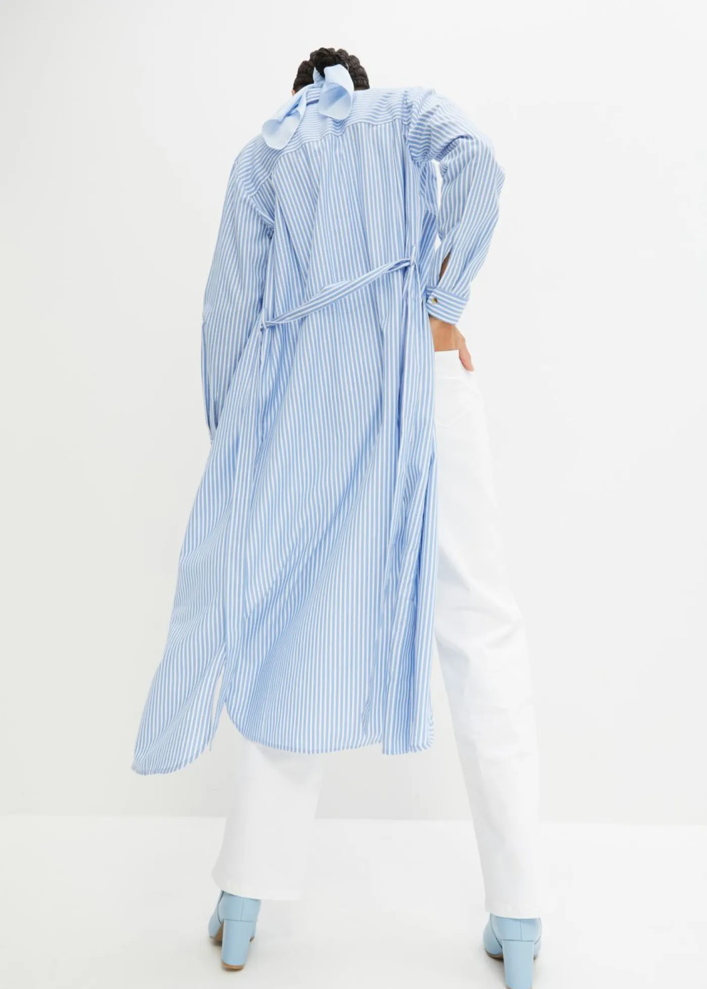 Best Vestido camisero a rayas con cordón Mujer Vestidos