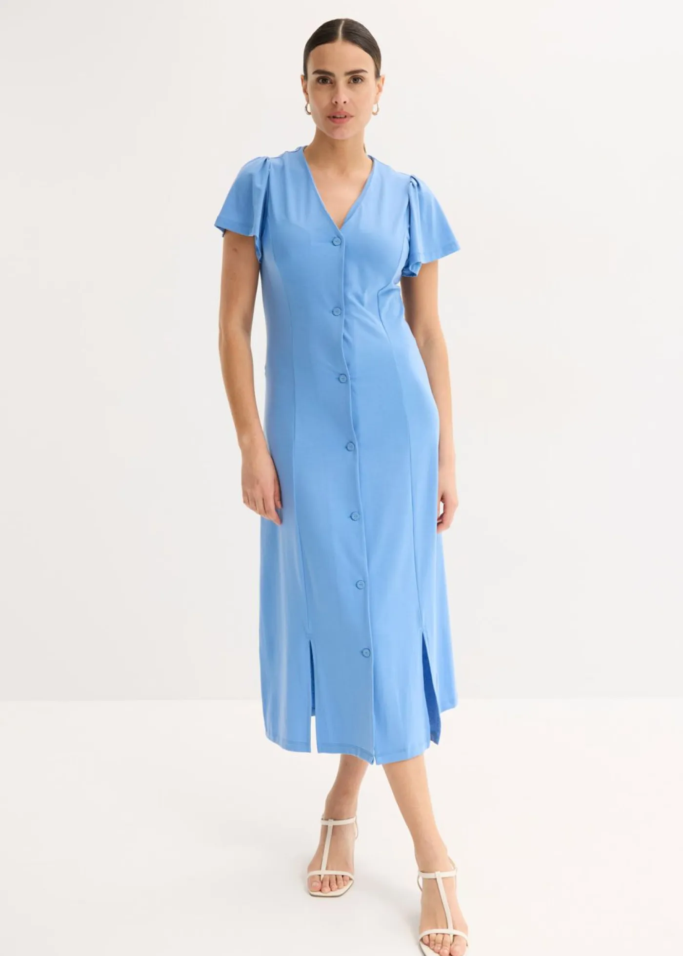 Outlet Vestido camisero con abertura Mujer Vestidos
