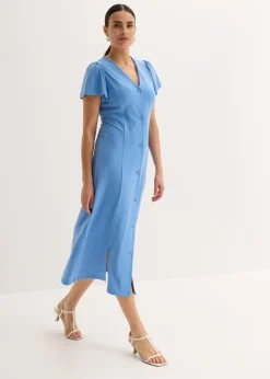 Outlet Vestido camisero con abertura Mujer Vestidos