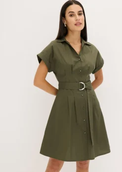 Clearance Vestido camisero con cinturón Mujer Vestidos