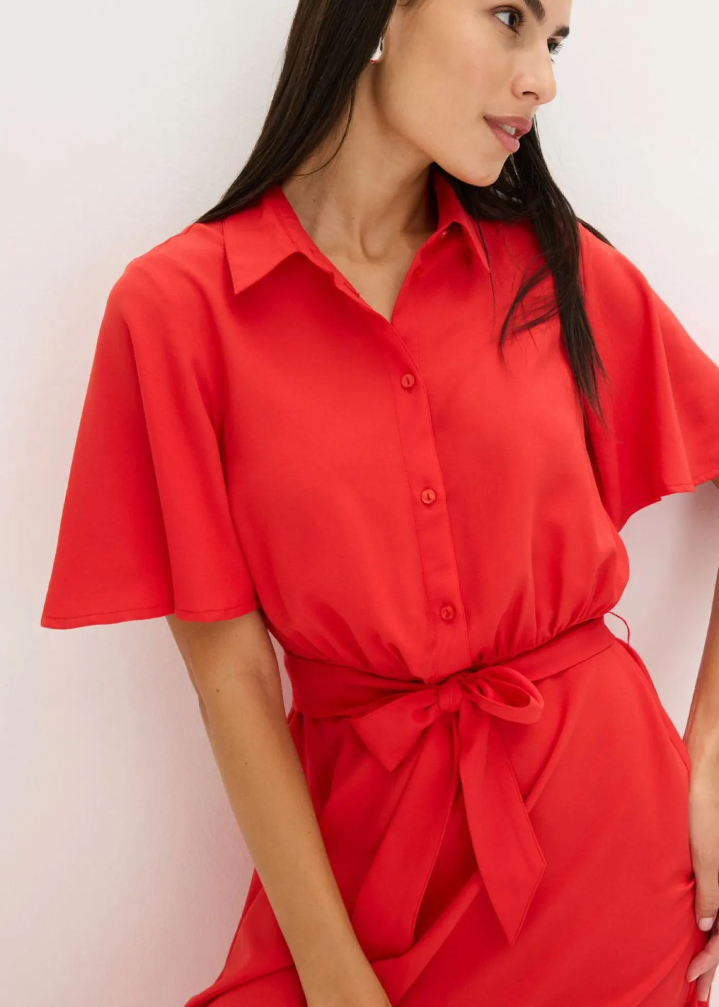 New Vestido camisero con cordón Mujer Vestidos