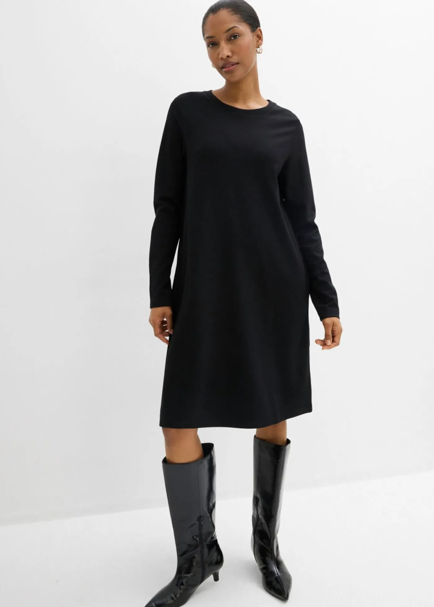 Online Vestido camisero con corte en A en mezcla de viscosa Mujer Esenciales|Vestidos