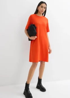 Outlet Vestido camisero con corte en A en mezcla de viscosa Mujer Esenciales|Vestidos