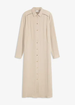 Best Vestido camisero con encaje en escalera Mujer Vestidos