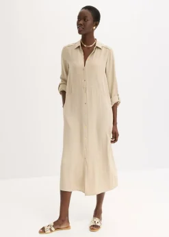 Best Vestido camisero con encaje en escalera Mujer Vestidos