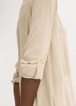 Best Vestido camisero con encaje en escalera Mujer Vestidos