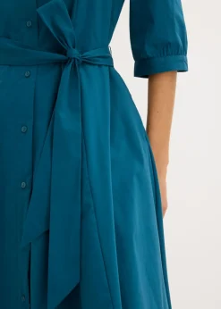 Sale Vestido camisero con encaje y cordón Mujer Vestidos|Tallas Pequeñas