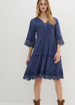 Vestido camisero con encaje Mujer Vestidos