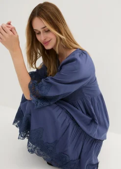 Vestido camisero con encaje Mujer Vestidos