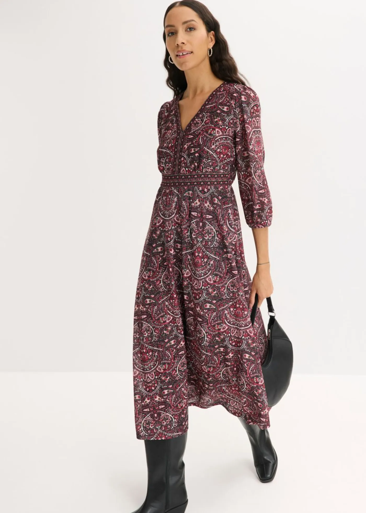 Vestido camisero con escote en V Mujer Vestidos