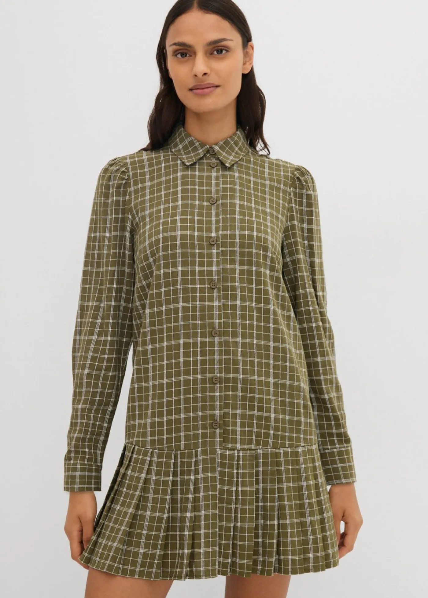 Sale Vestido camisero con estampado de cuadros Mujer Vestidos