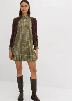Sale Vestido camisero con estampado de cuadros Mujer Vestidos