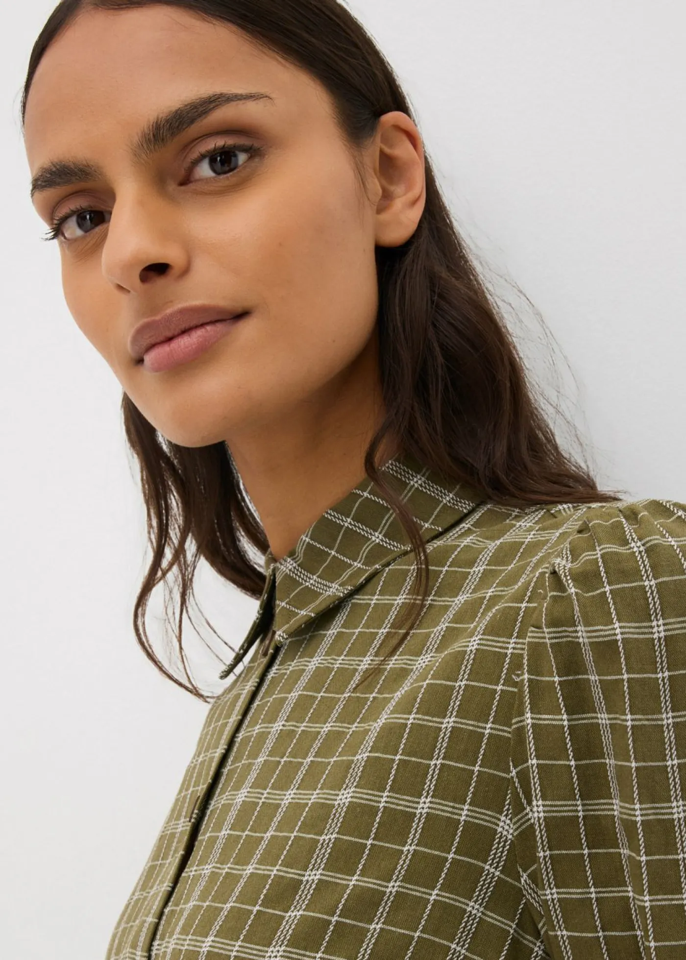 Sale Vestido camisero con estampado de cuadros Mujer Vestidos