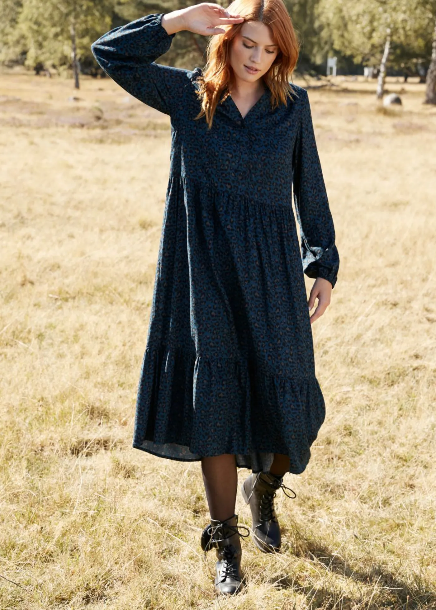 Clearance Vestido camisero con estampado de leopardo Mujer Vestidos