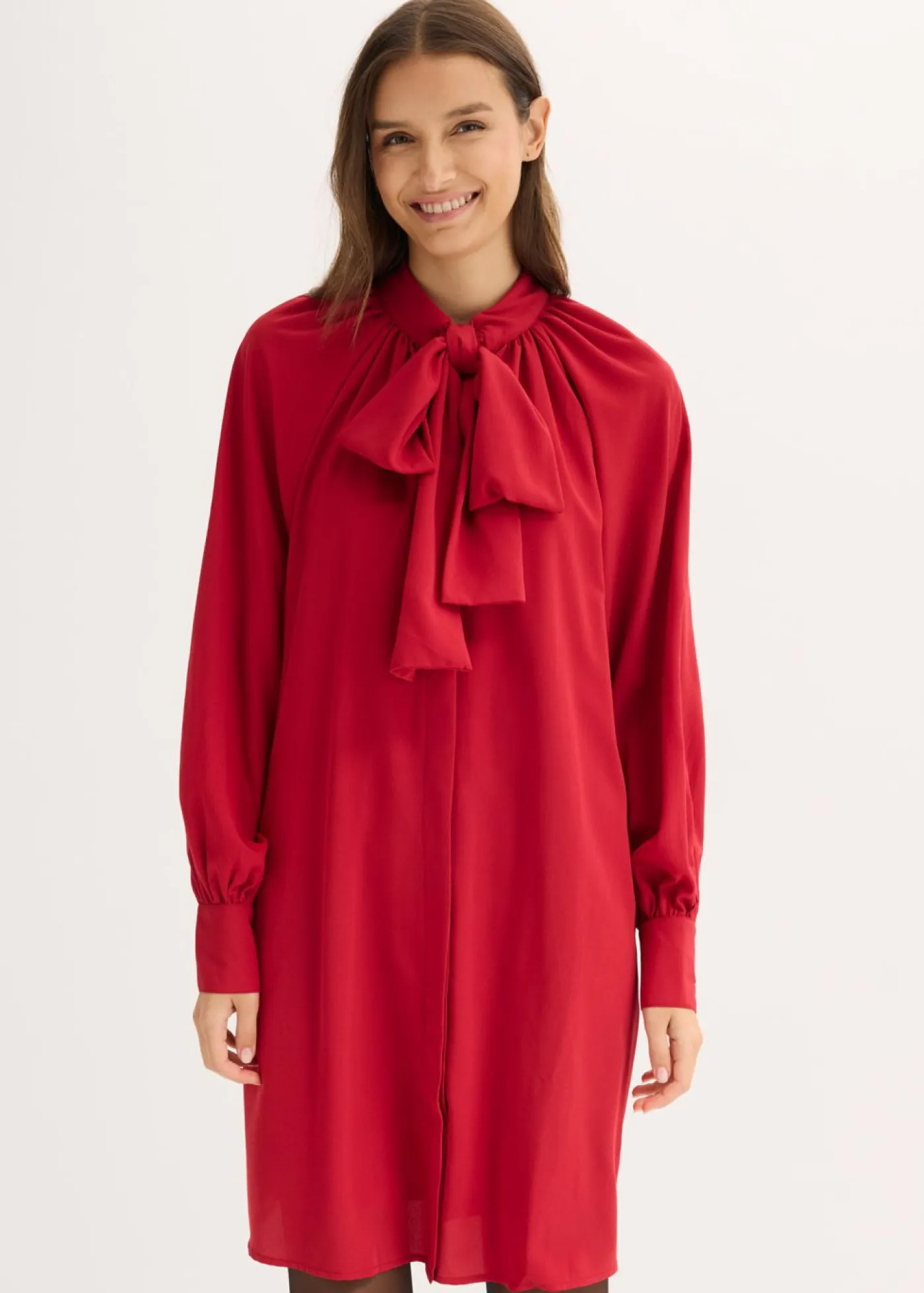 Clearance Vestido camisero con lazo en el cuello Mujer Vestidos