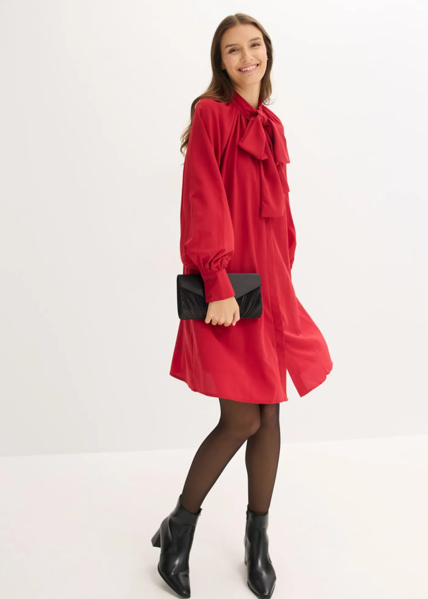 Clearance Vestido camisero con lazo en el cuello Mujer Vestidos