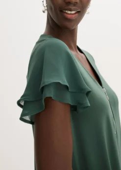 New Vestido camisero con mangas de gasa Mujer Vestidos