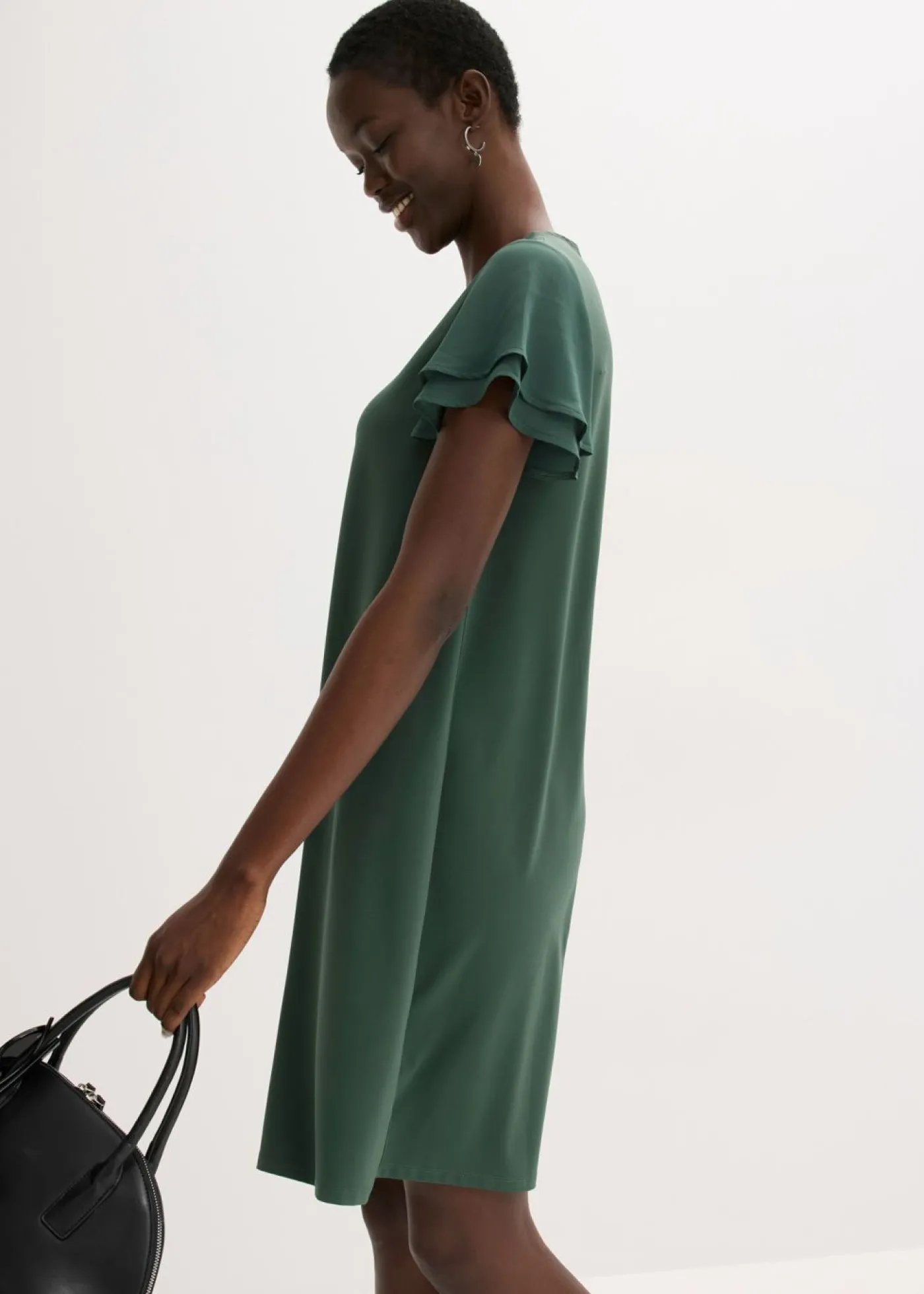 New Vestido camisero con mangas de gasa Mujer Vestidos