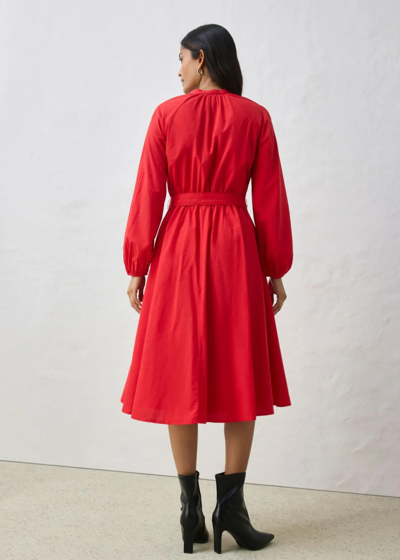 Discount Vestido camisero con parte de seda y cinturón Mujer Premium|Vestidos