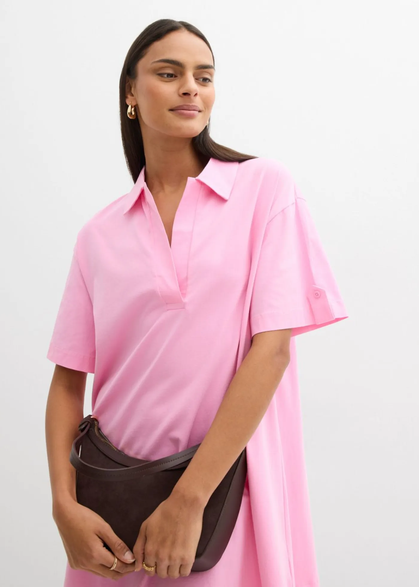 Best Vestido camisero confeccionado con mezcla de algodón orgánico elástico Mujer Esenciales|Vestidos