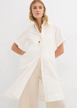 Sale Vestido camisero de algodón puro Mujer Vestidos