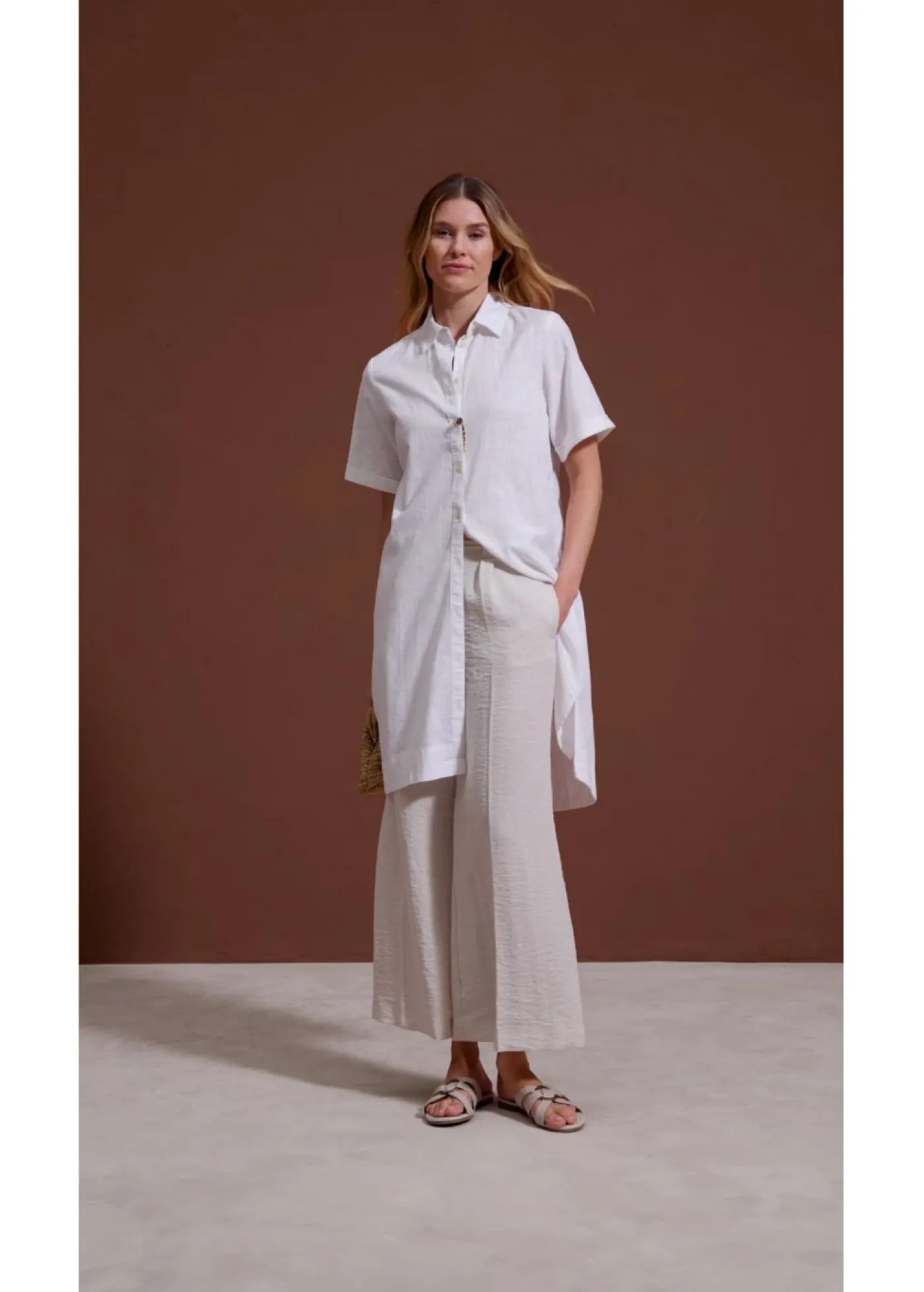 Sale Vestido camisero de algodón puro Mujer Vestidos