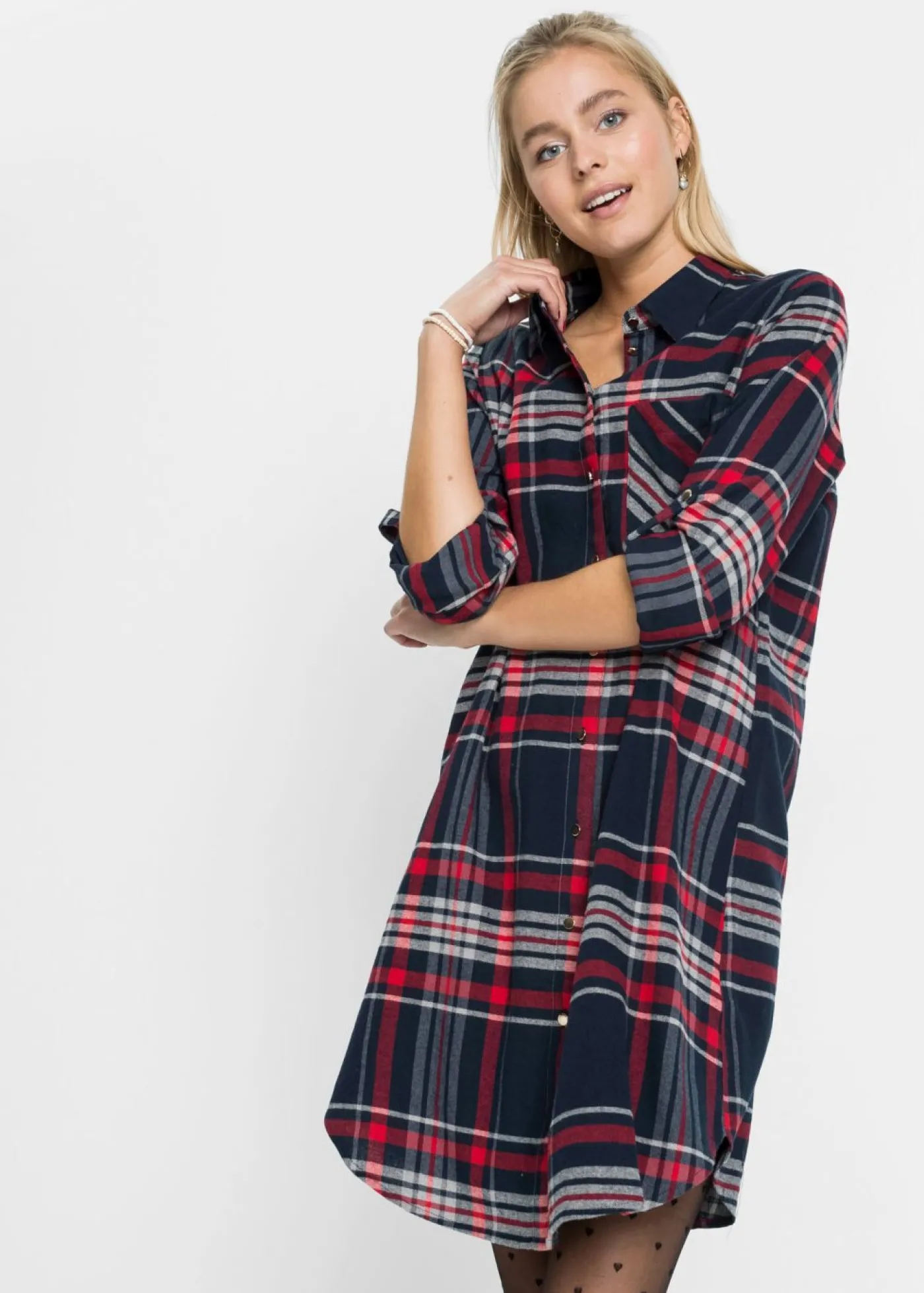 Clearance Vestido camisero de algodón puro Mujer Vestidos