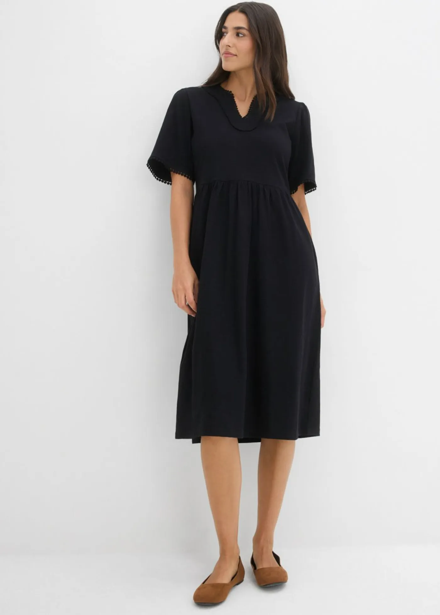 Sale Vestido camisero de algodón puro Mujer Vestidos|Novedades