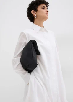 Sale Vestido camisero de algodón puro con dobladillo abullonado Mujer Esenciales|Vestidos
