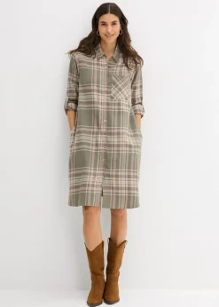 Vestido camisero de algodón puro Mujer Vestidos