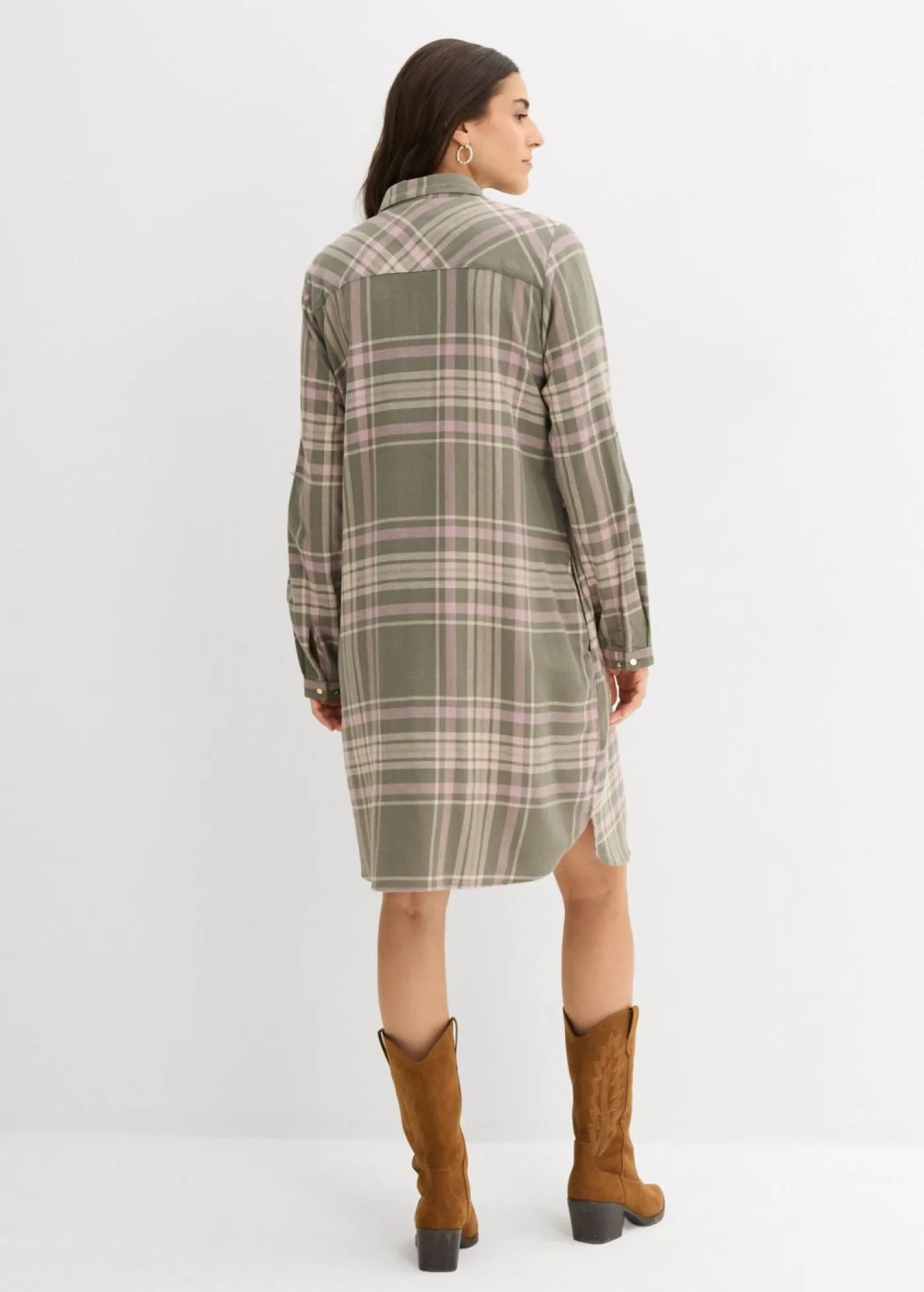 Vestido camisero de algodón puro Mujer Vestidos