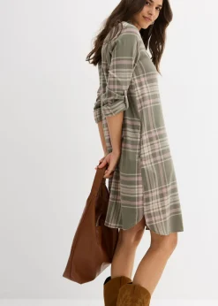Vestido camisero de algodón puro Mujer Vestidos