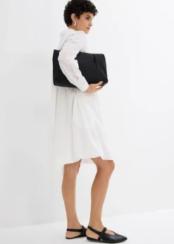 Clearance Vestido camisero de algodón puro con dobladillo abullonado Mujer Esenciales|Vestidos