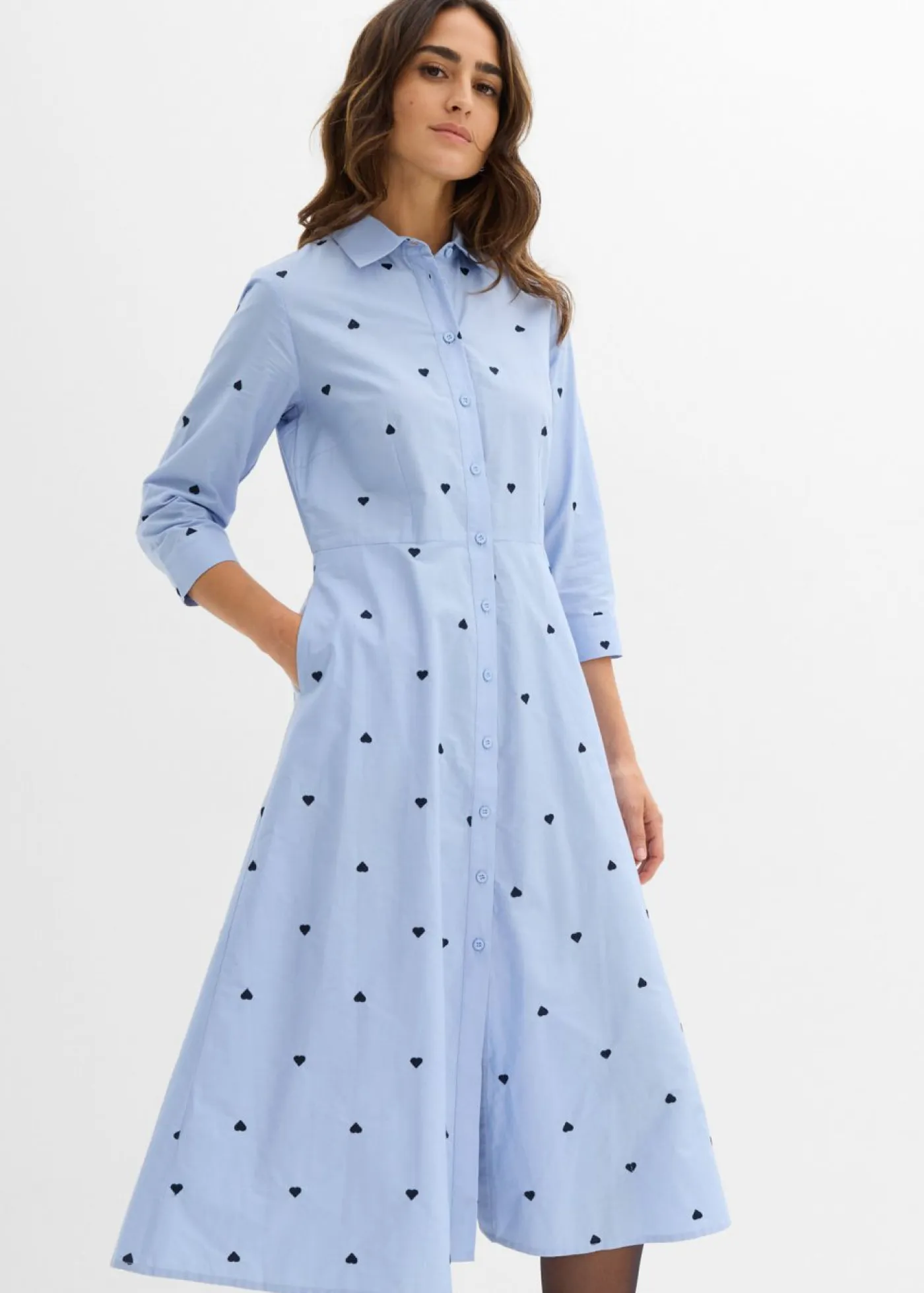 Discount Vestido camisero de algodón orgánico puro Mujer Vestidos|Tallas Pequeñas