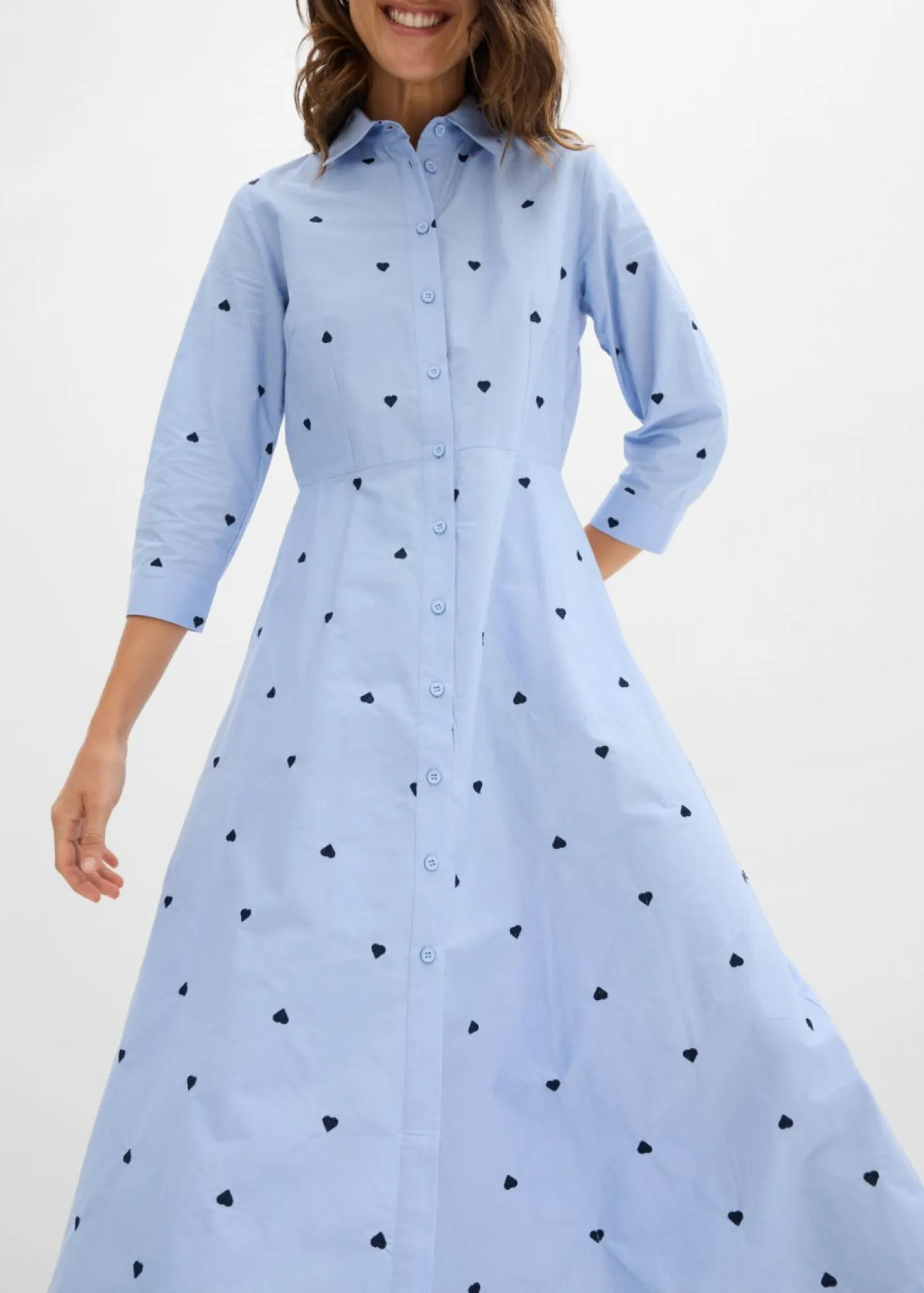 Discount Vestido camisero de algodón orgánico puro Mujer Vestidos|Tallas Pequeñas