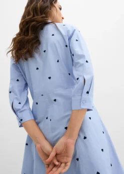 Discount Vestido camisero de algodón orgánico puro Mujer Vestidos|Tallas Pequeñas