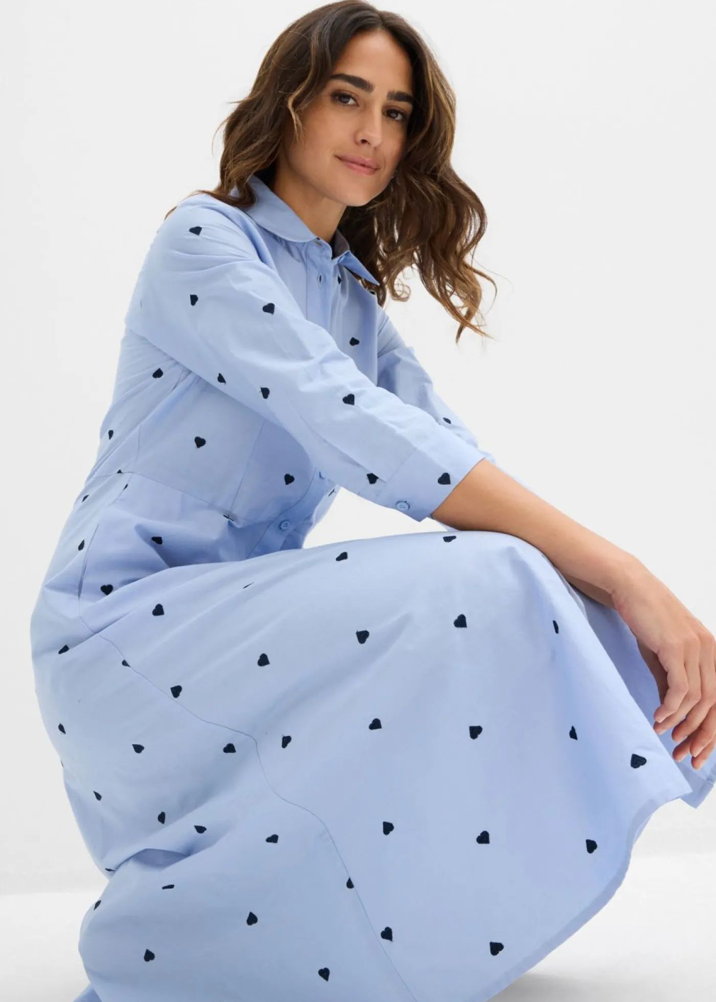 Discount Vestido camisero de algodón orgánico puro Mujer Vestidos|Tallas Pequeñas