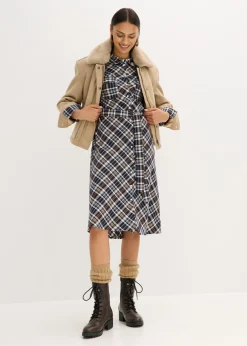 Clearance Vestido camisero de franela suave Mujer Vestidos