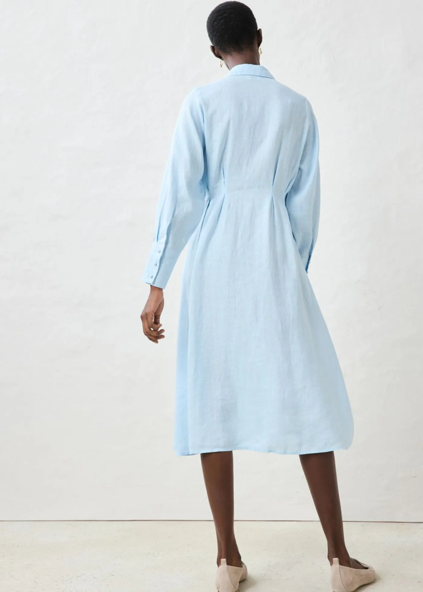 Hot Vestido camisero de lino puro Mujer Premium|Vestidos