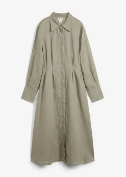 New Vestido camisero de lino puro Mujer Premium|Vestidos