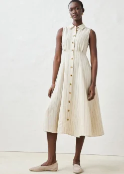 New Vestido camisero de lino puro Mujer Premium|Vestidos